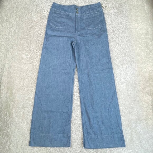 Pilcro and the Letterpress HR Wide Leg Trouser Jean Light Wash 30 NEW - Picture 2 of 13